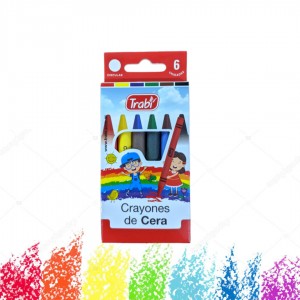 CRAYON DE CERA TRABI x 6u SURTIDO TR1025